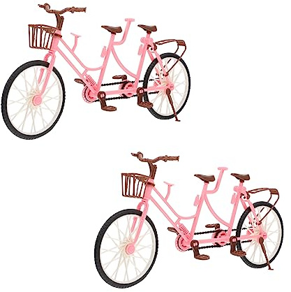 2pcs Dual Seater Bicycle Doll Accessories Abs Bike Toy for Boys and Girls