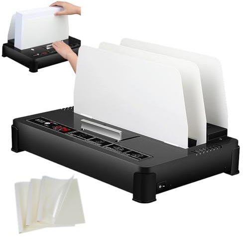 Naturalpowev Thermobindegerät, Buchbindung mit 55 mm Bindestärke, 550 Blatt Kapazität, Bindegerät mit 50 PCS-Bindedeckeln, für Briefgröße / A4 / A5,2mm-Covers