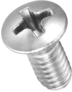 METALLIXITY Phillips Cross Recessed Countersunk Head Screws Bolts (#8-32x3/8) 100Pcs, 304 Stainless Steel Flat Head Woodworking Machine Screws - for Furniture Assembly DIY Projects, Silver