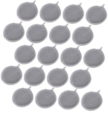 Healvian 20 Piezas Esponja de Limpieza de Platos Estropajo no abrasivo estropajos Que no Rayan Trapos para Fregar Exfoliante para Lavar Platos estropajos Verdes Seda de Nailon Silver