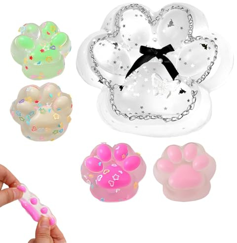 5 Stück Katzenpfoten Squishy, Squishy Pfoten, Portable Squishies Anti Stress Spielzeug, Anti Stress Geschenke Schön und Langlebig Kleine Geschenke für Kinder
