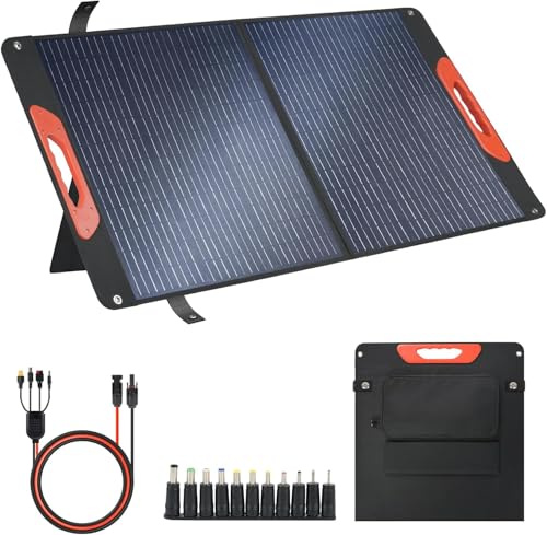 iFvBey 100W Foldable Solar Panel - Charger for Power Stations | Monocrystalline 23.5% High Efficiency QC3.0 USB-A/USB-C Output | IP65 Waterproof | Portable for Camping, RV, Emergency Blackout