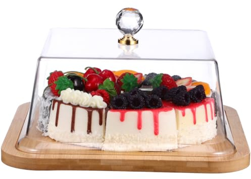 Gatuida Party Supplies Cake Tray with Lid: Cake Plate Covered Food Plate Assorted Color Wood Kitchen Counter Storage Dining Table Service Workshop Bench Layout, 2 PCS