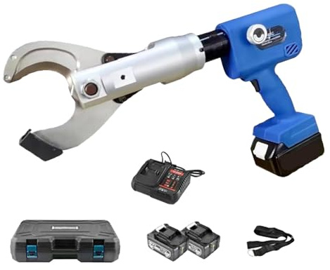 OZBME Tagliacavi Elettrico Idraulico con Batteria Rimovibile, utensile Portatile per Il Taglio di Rame, Alluminio e Materiali corazzati