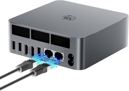 Beelink Mini PC AMD, Ryzen 5 6600U(6C/12T jusqu'à 4,5Ghz), EQR6 Mini Ordinateur 32GB LPDDR5 1TB M.2 PCIe4.0 SSD, 4K Dual Display,Dual HDMI, Dual 1000M LAN,WiFi6, BT5.2