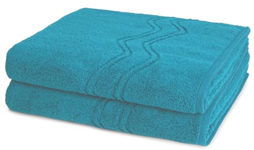 Ross - 2 teiliges Frottier-Set - Cashmere Feeling (2 X Duschtuch im Set) - 520 g/m2 - Baumwolle - Walkfrottee - saugstark - weich und flauschig - Petrol