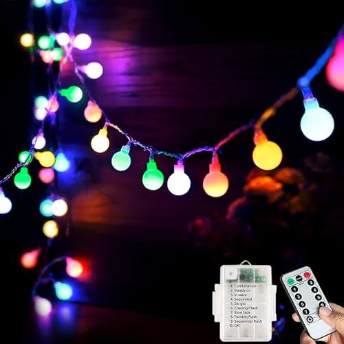Knayis Fairy Lights Battery Operated,7M/23FT 60LEDs String Lights Waterproof, with 8 Modes Remote Control Fairy Lights for Indoor/Outdoor, Party, Christmas Decorations (Multi-Coloured)