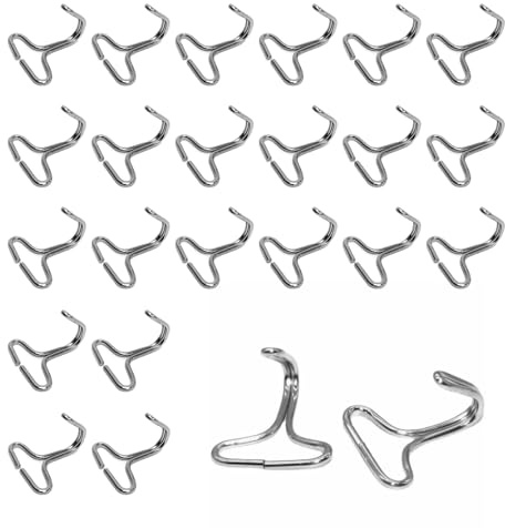 QUUPY 24Pcs Silver Car Seat Cover Hooks Metal Locking Clips Seat Mat Pad Fixing Hanger Hook Car Acces
