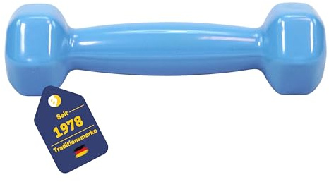 Best Sporting Vinyl Hantel 0,5-1,5 kg I Hanteln in Hellblau oder Anthrazit I Hantel mit komfortablem Griff I Mit einem Eisenkern und Neoprenüberzug I Kein Wegrollen durch kantige Griffe (0,5 kg, blau)