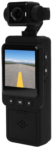 Hamwesh Caméscope de Poche HD, Caméra D'Enregistrement Vidéo Portable 1080P avec écran 1,54 Pouces, Stabilisation 3 Axes, WiFi, Enregistrement en Boucle, Ralenti, pour Sports de (sans Carte mémoire)