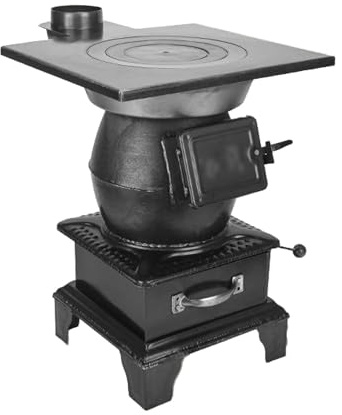 Réchaud À Bois Portable En Fonte, Poêle Multifonction Pour Chauffage Et Cuisson, Poêle À Combustible Solide pour Tente, Cabane Et Usage Intérieur