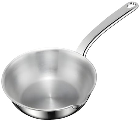 MotiveTech Mini Sauce Pan, Multipurpose Stainless Steel Cooking Casserole, Non-Stick Egg Pan, Small Milk Pot with Clever Pouring Spout and Handle