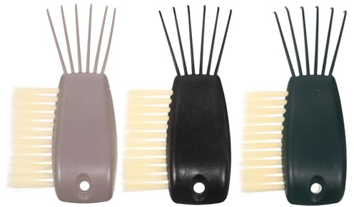 MUSISALY Herramienta Limpiadora de Cepillos de Pelo 3 Piezas, Removedor de Residuos y Cabello en Colores Gris, Verde Oscuro y Negro, Cerdas Flexibles para Limpieza Profunda Hogar y