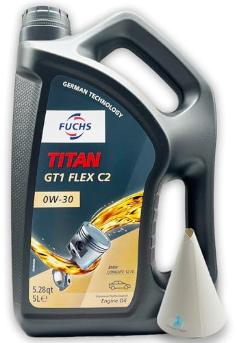 Fuchs Titan GT1 Flex C2 0W-30 | 5 L | kompatibel mit BMW LONGLIFE-12 FE | MB 227.61 | MB 229.61 | Motorenöl | Motoröl | Ölwechsel | Öl | SAE 0W30 |