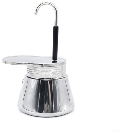 Edelstahl-Mokkakanne, Kaffeemaschine, 50 ml Fassungsvermögen, Einzelausguss, Perkolator für Zuhause oder Büro, Espresso-Brauen
