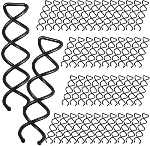 FANDAMEI 50PCS Spiral Hair Pins, Spin Pins Non-Scratch Round Tips, Twist Screw Hair Pin for Women Bun Hair Style DIY, Spiral Bobby Pins Black
