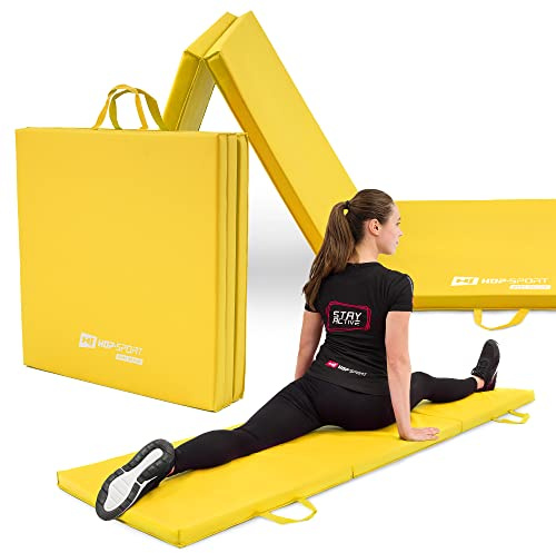 Hop-Sport Turnmatte klappbar - Bodenweichmatte für zuhause 180x60x5cm - Fitnessmatte, Gymnastikmatte mit Tragegriffen Dicke 4cm / 5cm