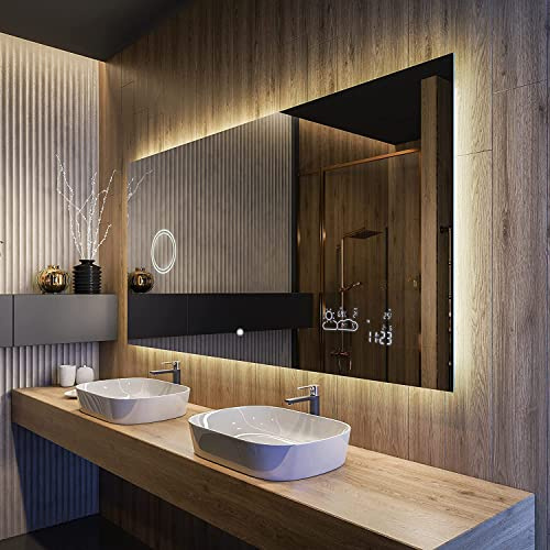 Artforma Badspiegel mit Beleuchtung - Led Spiegel Bad - 140x90 - Badezimmerspiegel Nach Maß - auf Individuelle Bestellung Gefertigt - Modernes Design - Ohne Rahmen