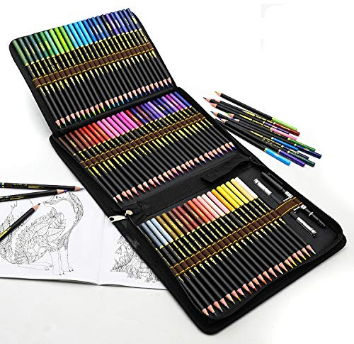 Lápices de Color Profesional, 72 Dibujo Lápiz de Madera Set Preafilado Con Minas a Base de Aceite Suave y Gruesa, Ideal para Colorear Adultos, Mandala, Suministros Escolares