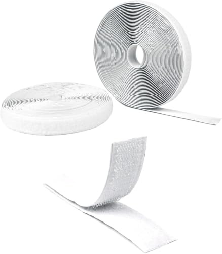 LEO's - 8m x 30mm Klettband selbstklebend extra stark doppelseitig (Flauschband weiß) - Selbstklebende Klettbänder Hakenband Klebepads Klett Band Klettverschlussband beidseitig in Industriequalität