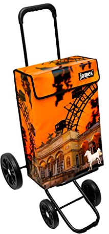 James® Einkaufswagen Design Vienna, moderner Einkaufstrolley, bunter Lifestyle Trolly, Rollkoffer für Shopping, bis 50kg Tragkraft, Grosse Räder, Made in Österreich!