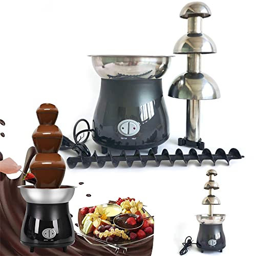 DZX Máquina de Fuente de Fondue de Chocolate Eléctrica de 4 Niveles, Máquina de Calentamiento de Inmersión de Choco Derretido, Capacidad de 1,8 Kg, para Queso de Mantequilla de Chocolate y Caramelo