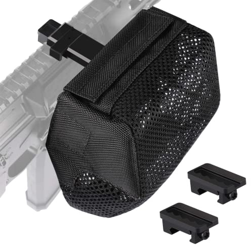 Feyachi Hülsenfangsack Brass Catcher für Gewehr & Schießstand | Verdicktes Hülsenfänger hitzebeständiges Nylongewebe mit 2 Picatinny Schienen für Outdoor Schießstand und Zielschießen