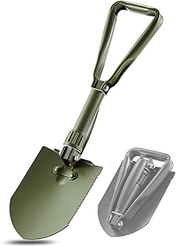 Military Folding Survival Shovel With Carrying Pouch for Camping, Garden, Hiking, Fishing and Car Emergency