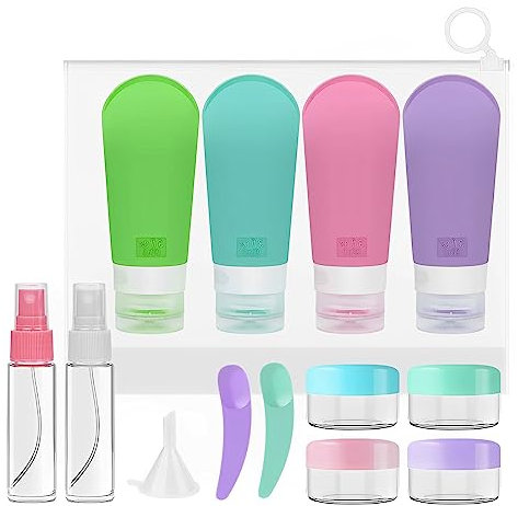 Yunshengmy 14 Pack Travel Bottles for Toiletries, Refillable Travel Bottles, TSA Approved Silicone Travel Bottles for Shampoo Conditioner Lotion Body Wash (BPA Free)
