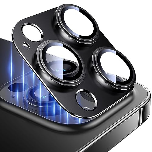 Esanik (2 Stück Kameraschutz für iPhone 14 Pro/iPhone 14 Pro Max Kamera Schutz, Panzer Schutz Glas Aluminiumlegierung Linsenschutz Camera Screen Protector