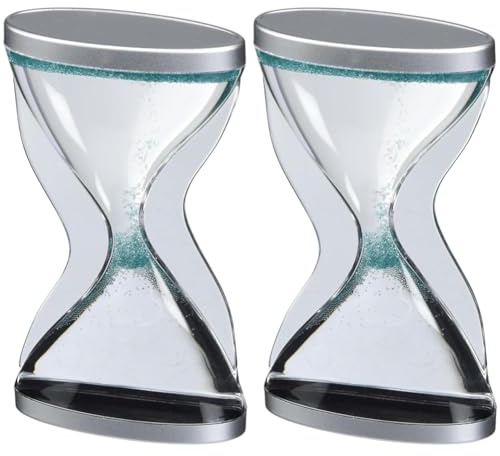 TFA Dostmann Contra Sanduhr mit nach obenlaufenden Kügelchen, Kunststoff, Grün, L69 x B29 x H153 mm (Packung mit 2)