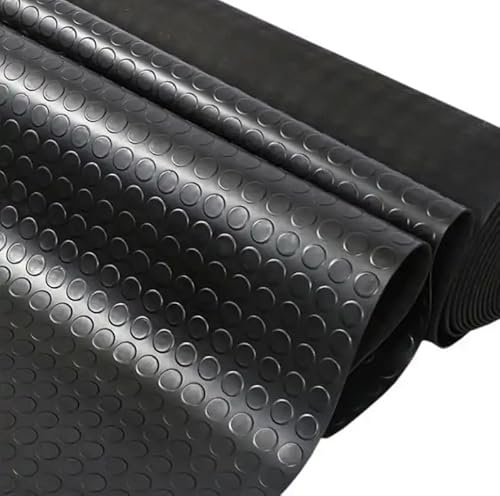 Gummimatte Bodenbelag mit Noppen – 5m x 1m Rolle (5m²) – Rutschfester Gummiboden für Garage, Werkstatt, Anhänger, unter dem Auto & Industrie – strapazierfähige Noppenmatte aus robustem Gummi, schwarz