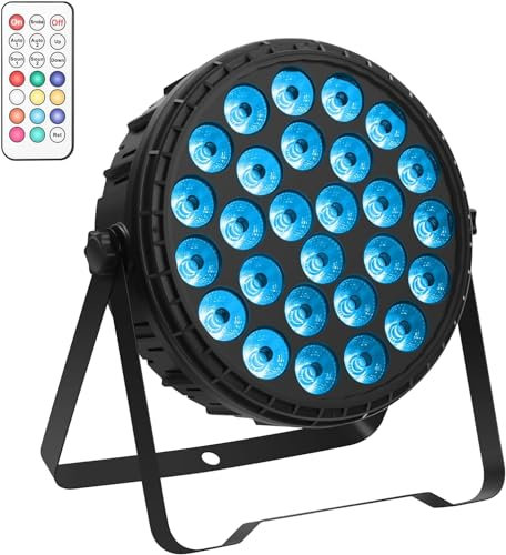 ZonQoonz 4PCS LED Par Strahler 27 LED 218W Discolicht Partylicht RGB DMX512 mit Fernbedienung, Bühnenlicht 7 Lichtmodi DJ licht für Party Bar Stage Feste Show (BLACK-1Pcs)