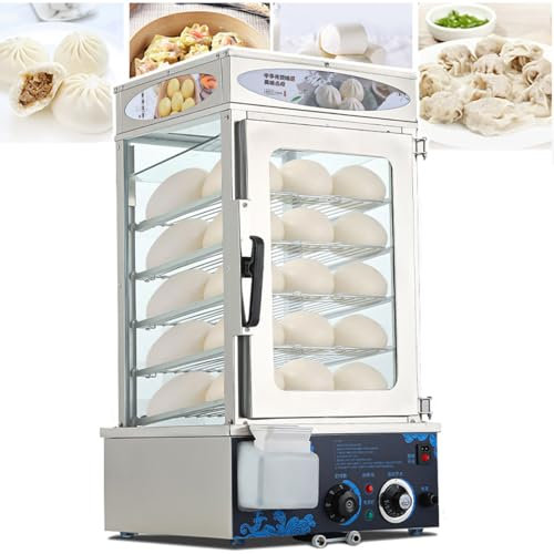 Vaporiera Elettrica Dim Sum Da 1200 W (5 Strati), Vaporiera Commerciale, Scaldavivande Elettrico Caldo, Intervallo Di Temperatura 30-110 ℃, Per Ristorante A Buffet Del Negozio