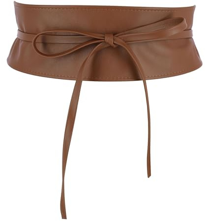 FASHIONGEN - Echtem Rindsleder Vollnarbenleder Obi Gürtel für Damen, Bindgürtel, CASSIANE