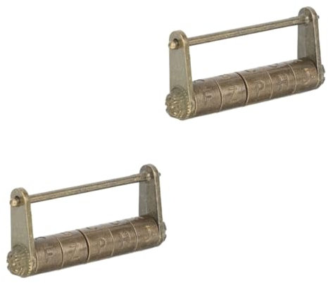 WHAMVOX 2stücke Vintage Antike Kombination Schloss Aus Zinklegierung Dekorativer Kleiner Vorhängeschloss Mit Chinesischem Design Für Koffer Schrank Und Schmuckbox