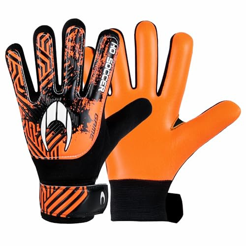 HO Soccer Game Orange Guantes de Portero, Unisex Niños, Negro/Naranja,6