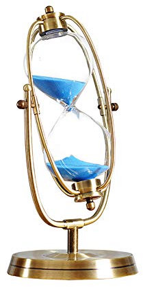 Vintage Bronze Egg Timer 30/60 Minute Sand Timer for Classroom Education & Sensory Play Rotating Blue Sandglass Hourglass