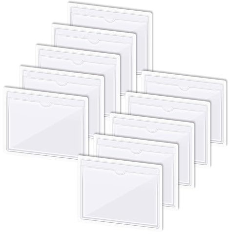 Windscreen Sticker & Parking Permit Holder for Car -Lifetime Guaranteed 10 Pack Self-Adhesive Parking Ticket Holder - Waterproof, Transparent Sleeve for Tickets, Disabled Cards, Notes,permit holder