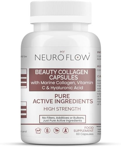 Marine Collagen Capsules with Hyaluronic Acid | No fillers, Additives or Bulkers, Pure Active Ingredients | Collagen with Hyaluronic Acid & Vitamin C for Skin, Joints and Bones - Made in UK (60 Caps)