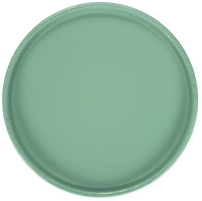 M METERXITY Plato para Macetas de Cerámica, Bandeja Recolectora de Agua para Plantas de 6.3, Platillos para Macetas para Plantas de Interior/Exterior [Redondo Negro Verde]