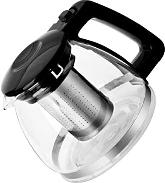 Ciieeo Glass Teapot Stainless Steel Infuser Loose Leaf Tea Kettle Fast Boil Quiet for Home Office