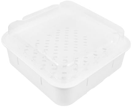 Cabilock Vaporera Para Microondas Doble Capa 23x23 Cm Plástico Seguro Cocina Al Vapor Para Verduras y Panecillos Uso Doméstico Práctico