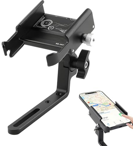 Abrazadera de teléfono celular para manubrio de motocicleta, soporte resistente para teléfono celular, abrazadera ajustable multifuncional para montaje de teléfono para motocicletas, bicicletas