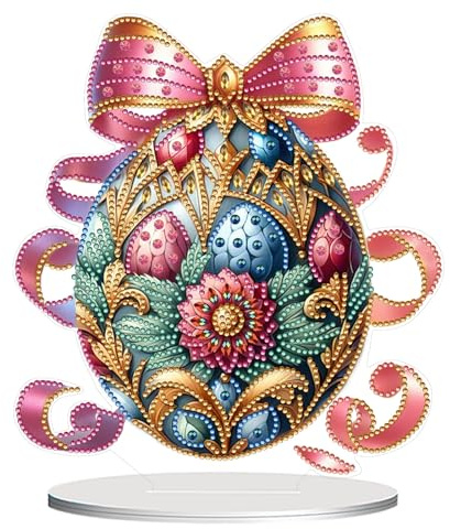 DISDADA DIY 5D Diamond Painting Ostern Aufsteller, Diamant Malerei Tischdeko Kunst Set, für AnfäNger Hausgeschenk Familie Deko Geschenk (C)