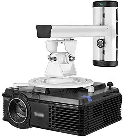 YCCHAH Soporte para Proyector El Soporte del proyector de Pared Puede Girar 360 Grados PROYECTOR SHOGER Carga 22 Libras ADECUADAS for Oficina Y Familia Soporte Ajustable(White)