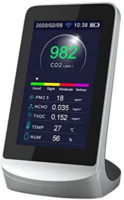 USKI Moniteur de qualité de l'air Détecteur de dioxyde de Carbone Détecteur de CO2 Détecteur de la qualité de l'air TUYA Smart Smart Connection English Version Anglaise