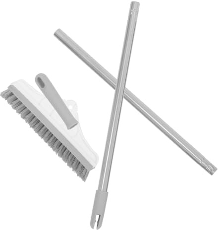 WRITWAA Cepillo de Limpieza para Baño y Pisos Cerdas Duras de PP y Mango de Aluminio, Adecuado para Eliminar Manchas y Suciedad en Juntas y Azulejos del Hogar