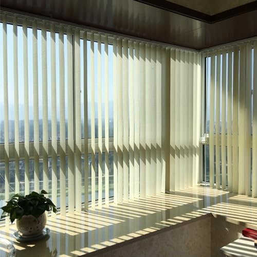 Blickdichte Jalousien, vertikale Lamellenvorhänge, Fenster- und Türschatten, Sonnenschutz und Privatsphäre, für Schlafzimmer, Wohnzimmer, Größe (60 x 190 cm)