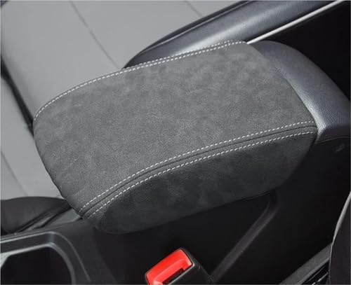 PIWINE Interni automobilistici Copertura per Bracciolo Auto per Golf 7 MK7 2014-2020, Accessori, Rivestimento per Bracciolo, Imbottitura per Console Centrale(Suede White Thread)